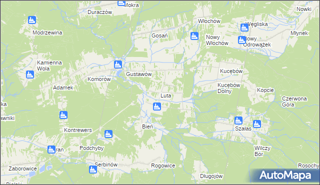 mapa Luta gmina Stąporków, Luta gmina Stąporków na mapie Targeo
