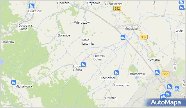 mapa Lutomia Dolna, Lutomia Dolna na mapie Targeo