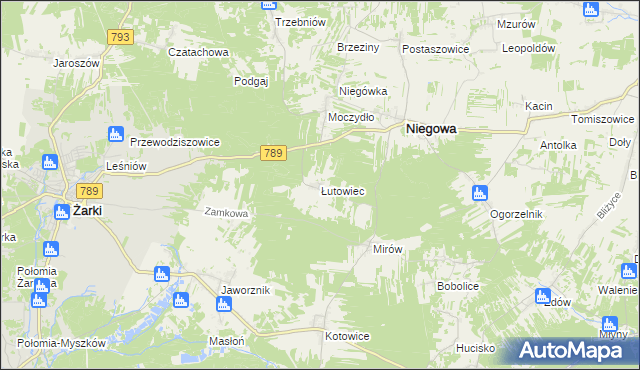 mapa Łutowiec, Łutowiec na mapie Targeo