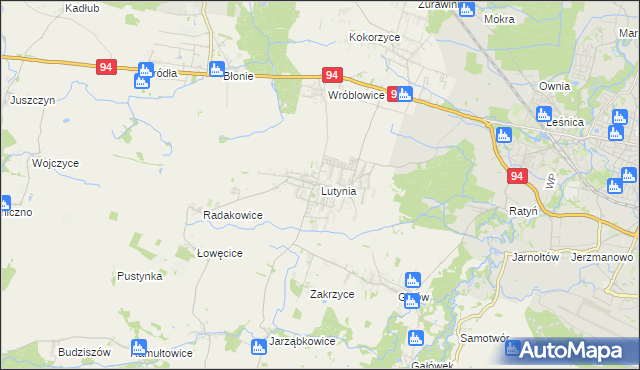 mapa Lutynia gmina Miękinia, Lutynia gmina Miękinia na mapie Targeo