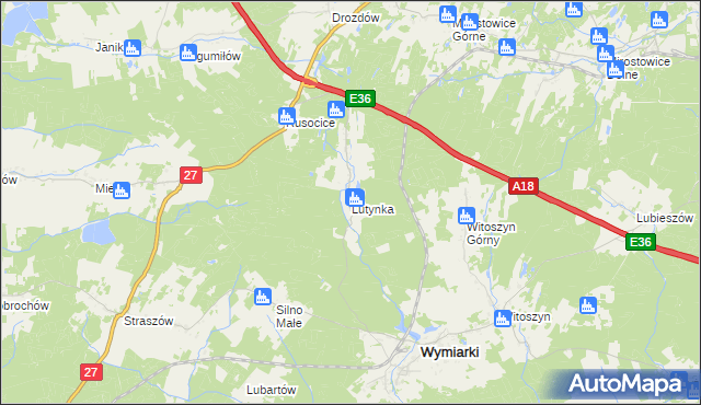 mapa Lutynka, Lutynka na mapie Targeo