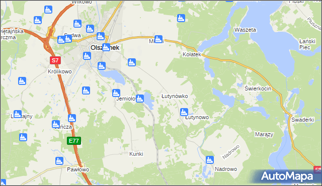mapa Łutynówko, Łutynówko na mapie Targeo