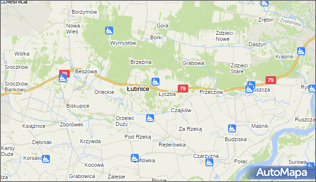 mapa Łyczba, Łyczba na mapie Targeo