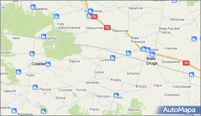 mapa Łyskornia, Łyskornia na mapie Targeo