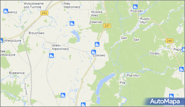 mapa Łyskowo gmina Gostycyn, Łyskowo gmina Gostycyn na mapie Targeo