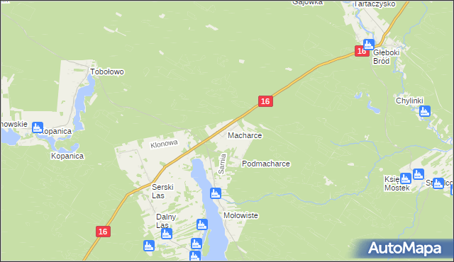 mapa Macharce, Macharce na mapie Targeo