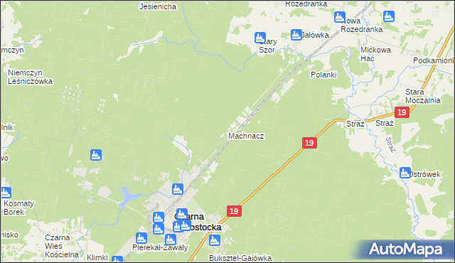 mapa Machnacz gmina Czarna Białostocka, Machnacz gmina Czarna Białostocka na mapie Targeo
