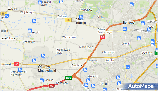 mapa Macierzysz, Macierzysz na mapie Targeo
