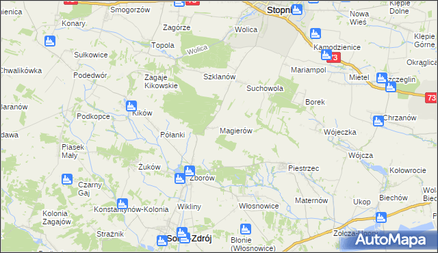 mapa Magierów gmina Solec-Zdrój, Magierów gmina Solec-Zdrój na mapie Targeo