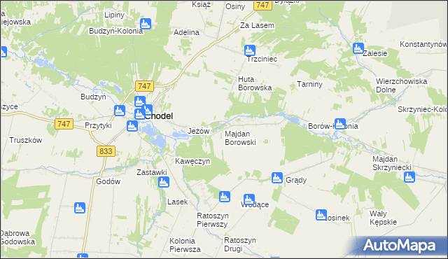 mapa Majdan Borowski, Majdan Borowski na mapie Targeo