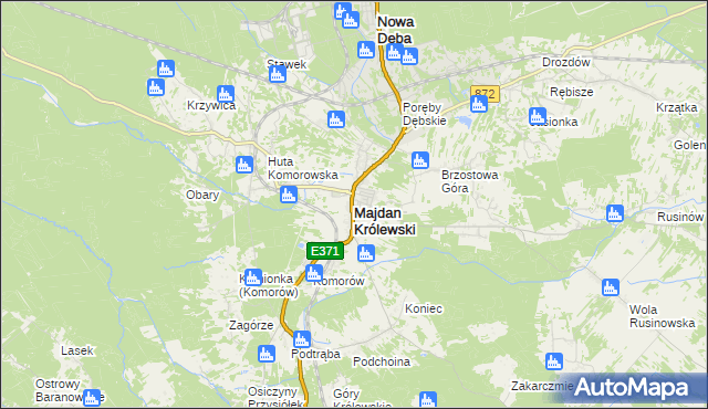 mapa Majdan Królewski, Majdan Królewski na mapie Targeo