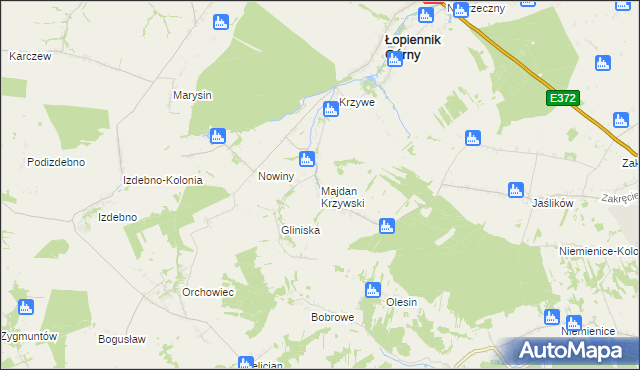 mapa Majdan Krzywski, Majdan Krzywski na mapie Targeo