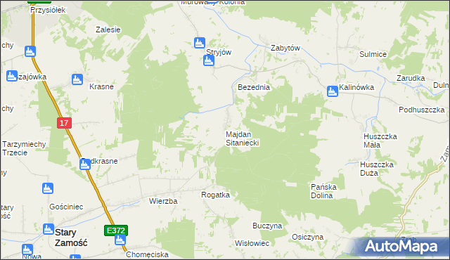 mapa Majdan Sitaniecki, Majdan Sitaniecki na mapie Targeo