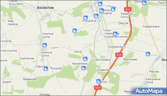 mapa Majdan Sobieszczański, Majdan Sobieszczański na mapie Targeo