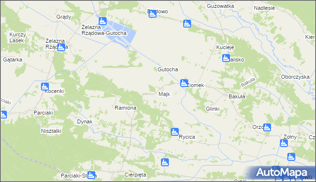 mapa Majk, Majk na mapie Targeo