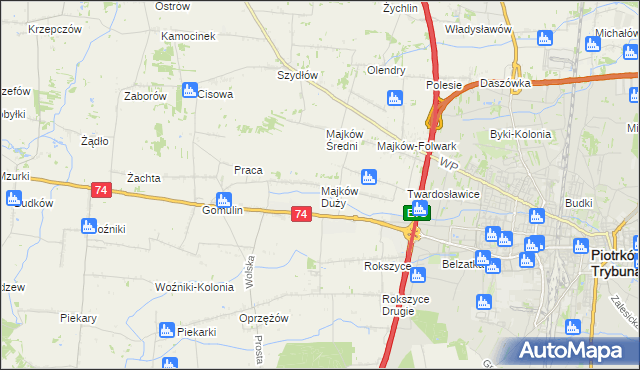 mapa Majków Duży, Majków Duży na mapie Targeo
