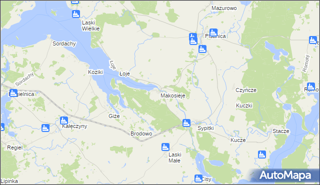 mapa Makosieje, Makosieje na mapie Targeo