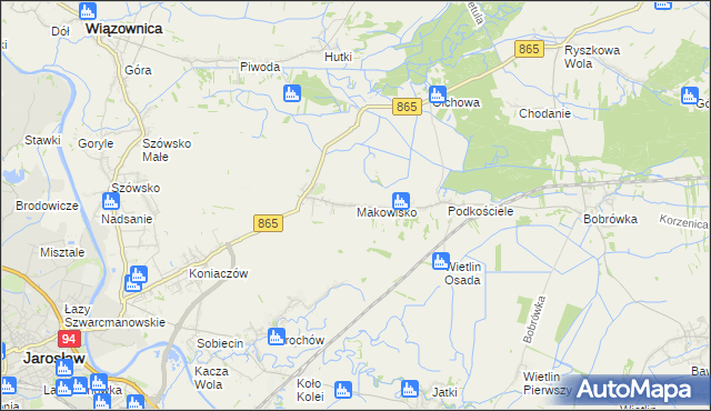 mapa Makowisko gmina Jarosław, Makowisko gmina Jarosław na mapie Targeo
