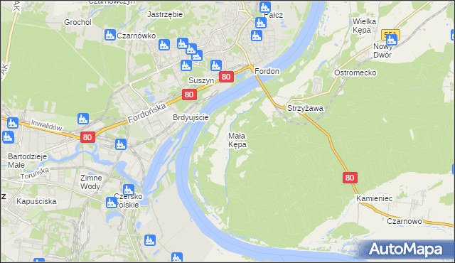 mapa Mała Kępa, Mała Kępa na mapie Targeo