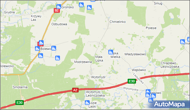 mapa Mała Lipka, Mała Lipka na mapie Targeo