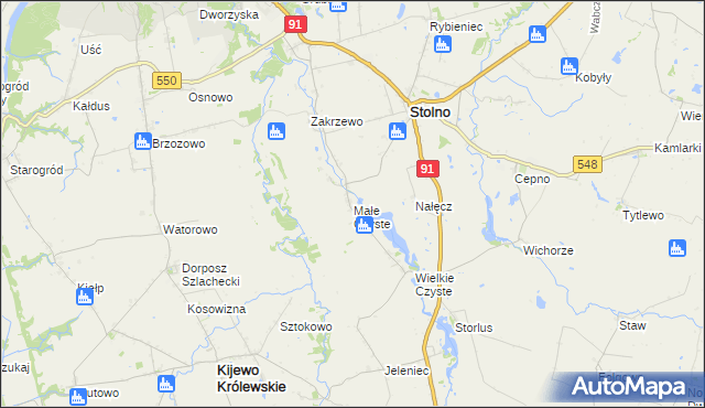mapa Małe Czyste, Małe Czyste na mapie Targeo