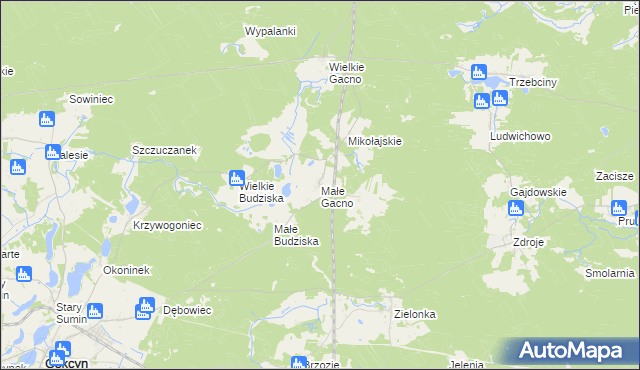 mapa Małe Gacno, Małe Gacno na mapie Targeo