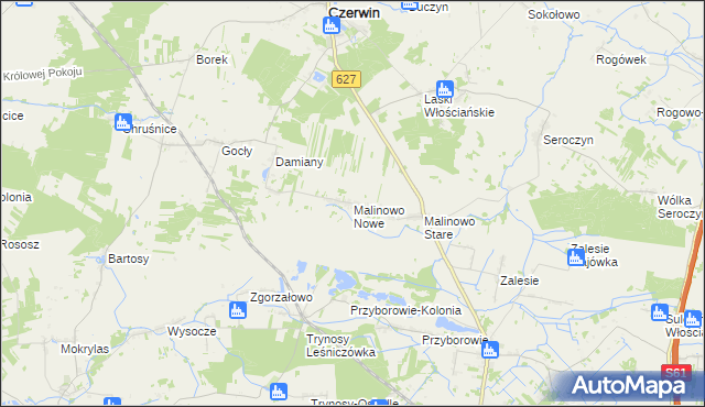 mapa Malinowo Nowe, Malinowo Nowe na mapie Targeo
