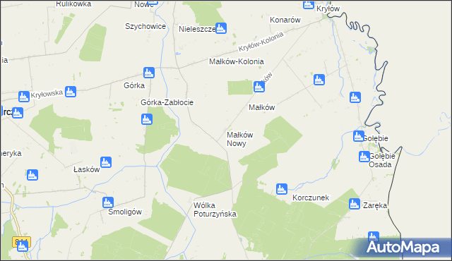 mapa Małków Nowy, Małków Nowy na mapie Targeo