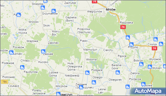 mapa Malmurzyn, Malmurzyn na mapie Targeo