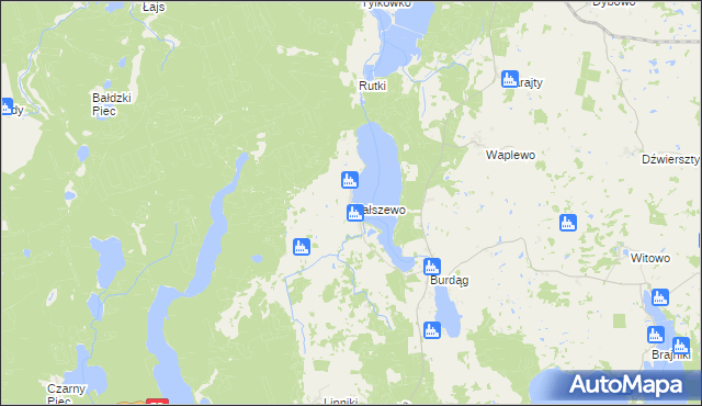mapa Małszewo, Małszewo na mapie Targeo