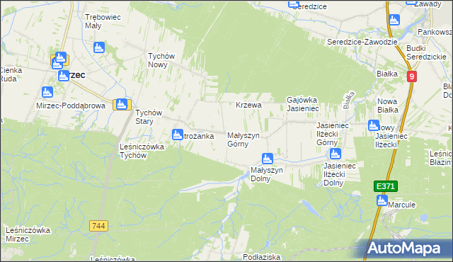 mapa Małyszyn Górny, Małyszyn Górny na mapie Targeo