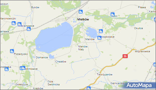 mapa Maniów Mały, Maniów Mały na mapie Targeo