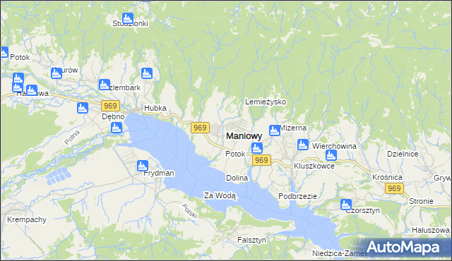 mapa Maniowy, Maniowy na mapie Targeo