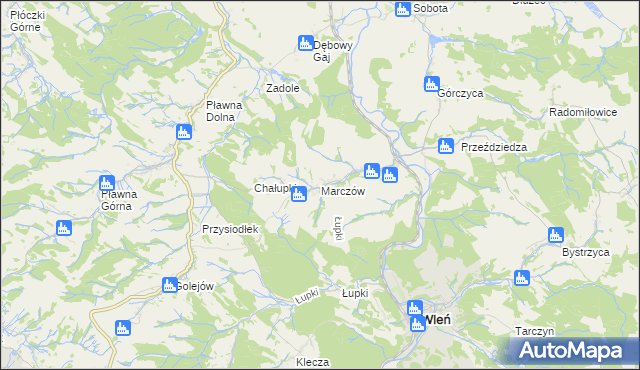 mapa Marczów, Marczów na mapie Targeo