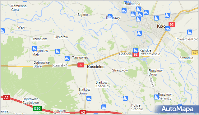 mapa Mariampol gmina Kościelec, Mariampol gmina Kościelec na mapie Targeo