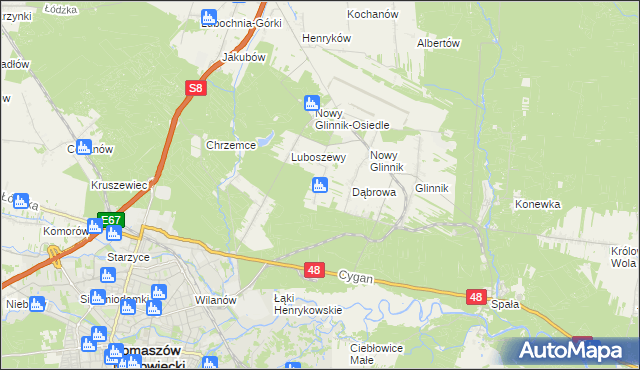 mapa Marianka gmina Lubochnia, Marianka gmina Lubochnia na mapie Targeo