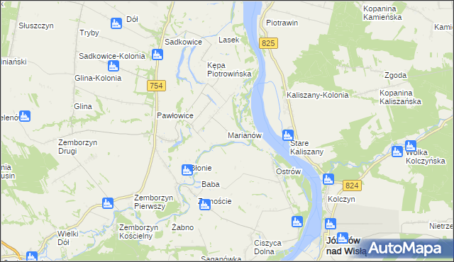 mapa Marianów gmina Solec nad Wisłą, Marianów gmina Solec nad Wisłą na mapie Targeo
