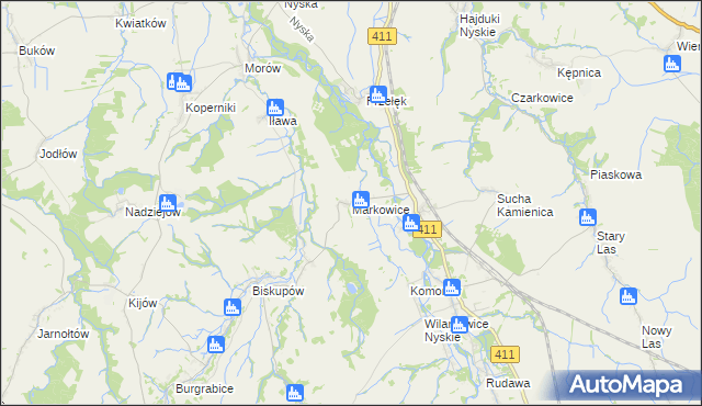 mapa Markowice gmina Głuchołazy, Markowice gmina Głuchołazy na mapie Targeo