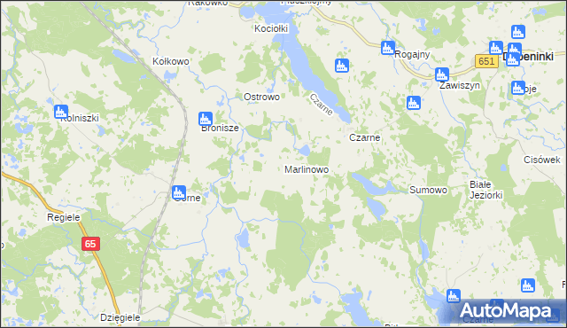 mapa Marlinowo, Marlinowo na mapie Targeo