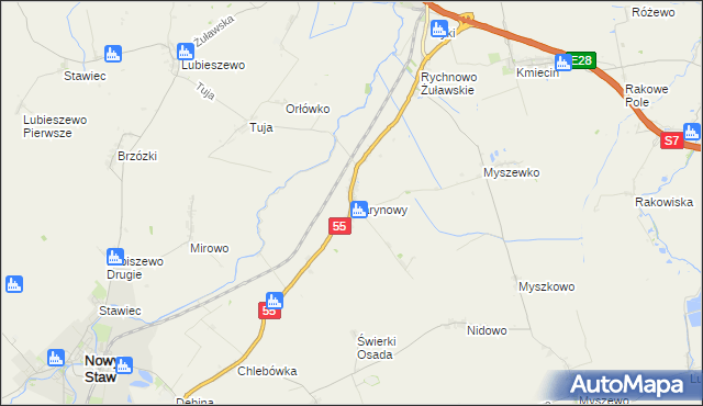 mapa Marynowy, Marynowy na mapie Targeo