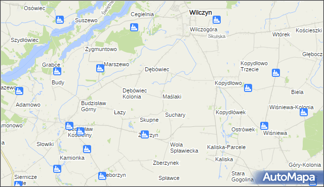 mapa Maślaki, Maślaki na mapie Targeo