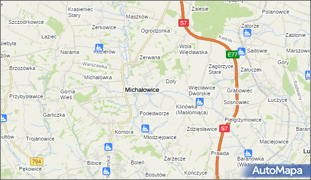 mapa Masłomiąca, Masłomiąca na mapie Targeo