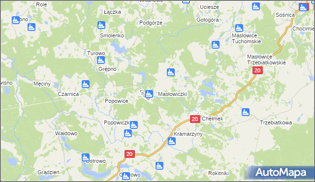 mapa Masłowiczki, Masłowiczki na mapie Targeo