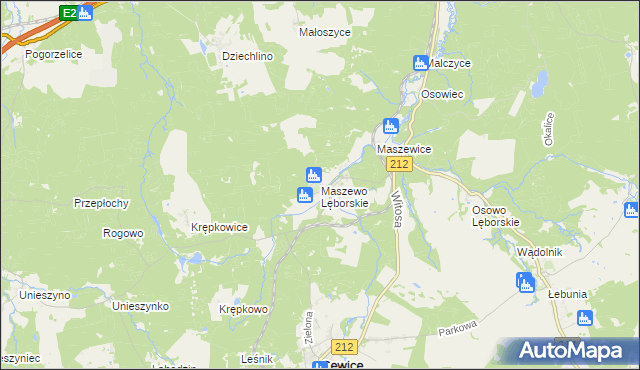 mapa Maszewo Lęborskie, Maszewo Lęborskie na mapie Targeo
