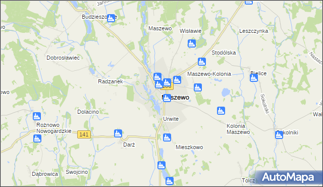 mapa Maszewo powiat goleniowski, Maszewo powiat goleniowski na mapie Targeo