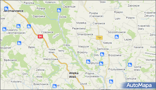 mapa Maszyce, Maszyce na mapie Targeo