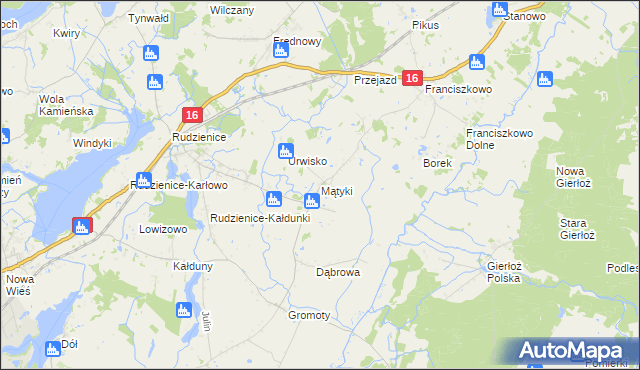 mapa Mątyki, Mątyki na mapie Targeo