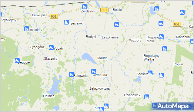 mapa Mauda, Mauda na mapie Targeo