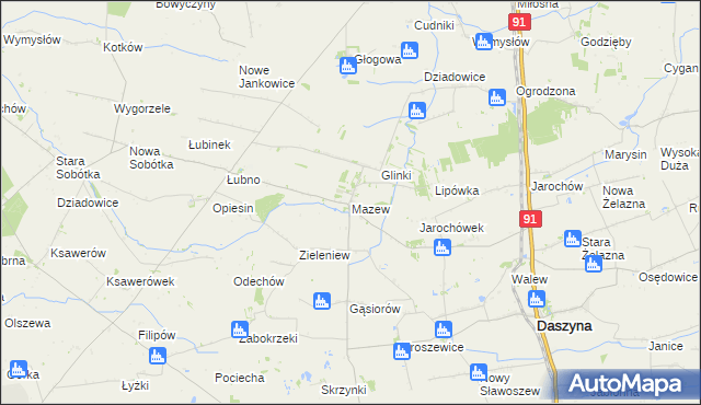 mapa Mazew, Mazew na mapie Targeo