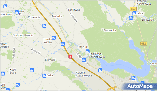 mapa Mazurki, Mazurki na mapie Targeo